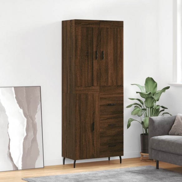 Buffet haut Chêne marron 69,5x34x180 cm 