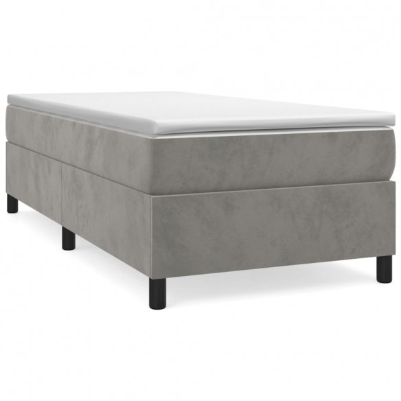 Lit Gris clair 90x190 cm Velours