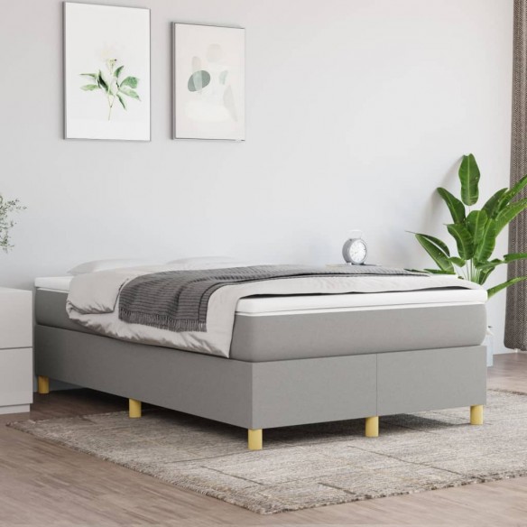Lit Gris clair 120x200 cm Tissu