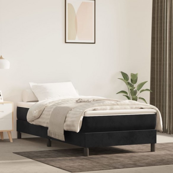 Lit et matelas Noir 80x200 cm Velours