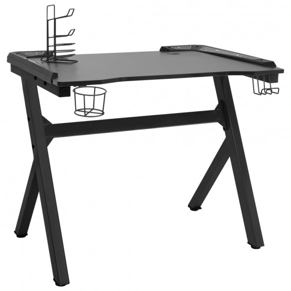 Bureau de jeu à LED en forme de Y noir 110x60x75 cm Bureau de jeu à LED en forme de Y noir 110x60x75 cm