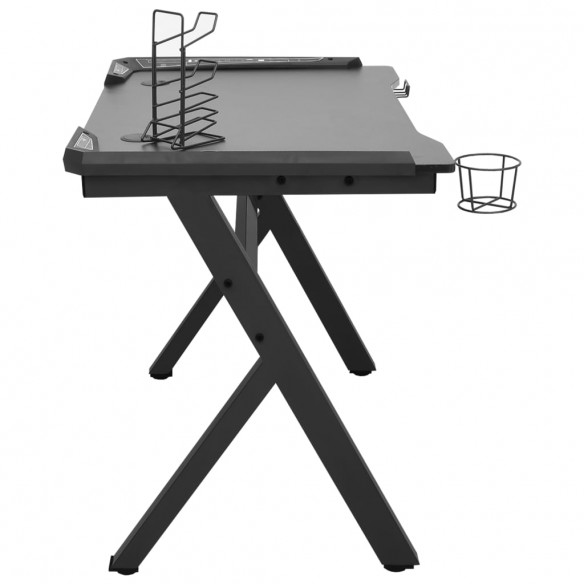 Bureau de jeu à LED en forme de Y noir 110x60x75 cm Bureau de jeu à LED en forme de Y noir 110x60x75 cm