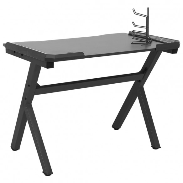 Bureau de jeu à LED en forme de Y noir 110x60x75 cm Bureau de jeu à LED en forme de Y noir 110x60x75 cm