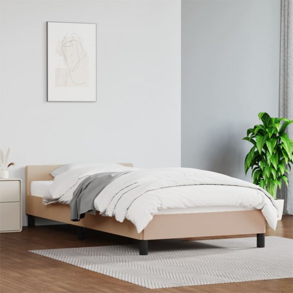 Lit avec tête de lit Cappuccino 90x200 cm Similicuir