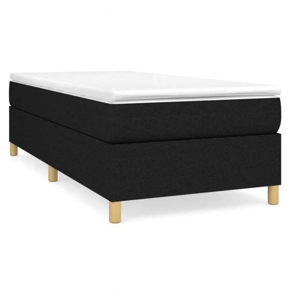 Lit avec matelas Noir 100x200 cm Tissu