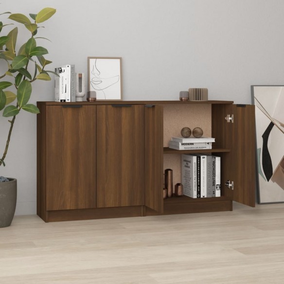 Buffets 2 pcs Chêne marron 60x30x70 cm 