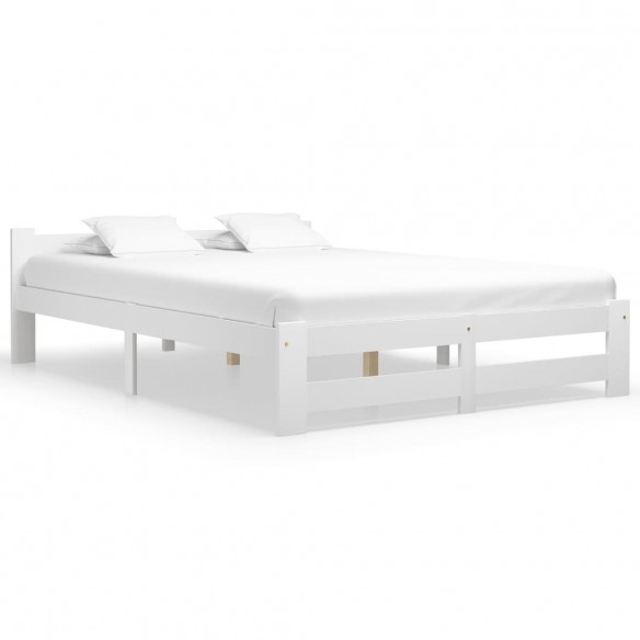 Lit Blanc Bois de pin massif 180x200 cm