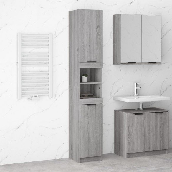 Armoire de bain Sonoma gris 32x34x188,5 cm 