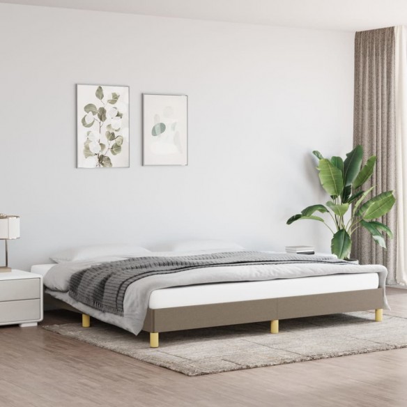 Lit Taupe 200x200 cm Tissu