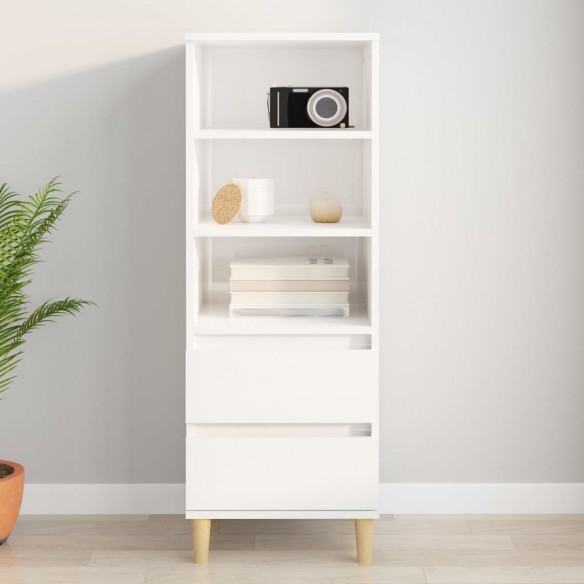 Buffet haut Blanc brillant 40x36x110 cm 