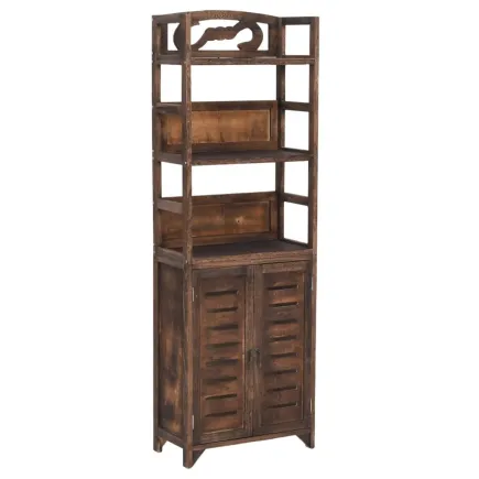 Vitrine Marron foncé 46x24x140 cm Bois massif de Paulownia 2
