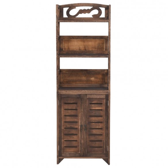 Vitrine Marron foncé 46x24x140 cm Bois massif de Paulownia Vitrine Marron foncé 46x24x140 cm Bois massif de Paulownia
