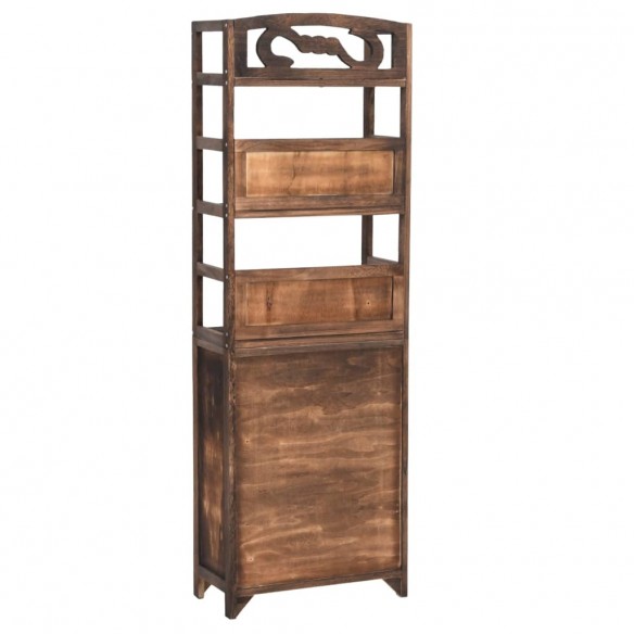 Vitrine Marron foncé 46x24x140 cm Bois massif de Paulownia Vitrine Marron foncé 46x24x140 cm Bois massif de Paulownia