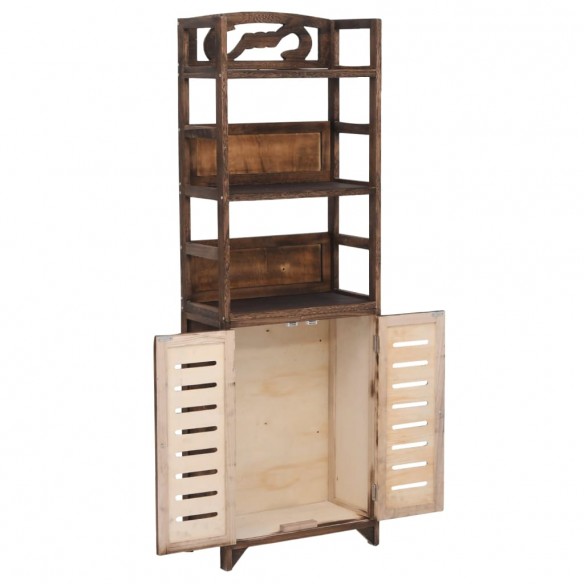 Vitrine Marron foncé 46x24x140 cm Bois massif de Paulownia Vitrine Marron foncé 46x24x140 cm Bois massif de Paulownia