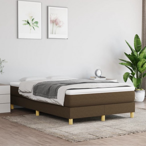 Lit Marron foncé 120x200 cm Tissu