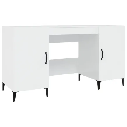 Bureau Blanc brillant 140x50x75 cm  2