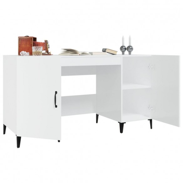 Bureau Blanc brillant 140x50x75 cm  Bureau Blanc brillant 140x50x75 cm