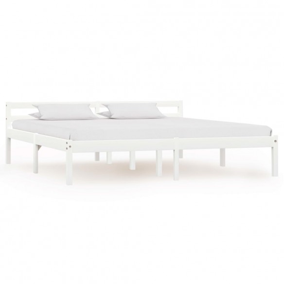 Lit Blanc Bois de pin massif 180 x 200 cm