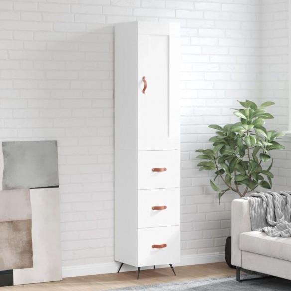 Buffet haut Blanc brillant 34,5x34x180 cm 