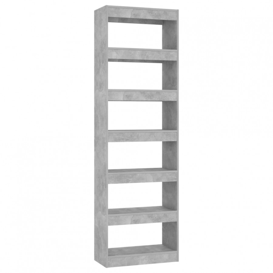 Bibliothèque/Séparateur de pièce Gris béton 60x30x198 cm