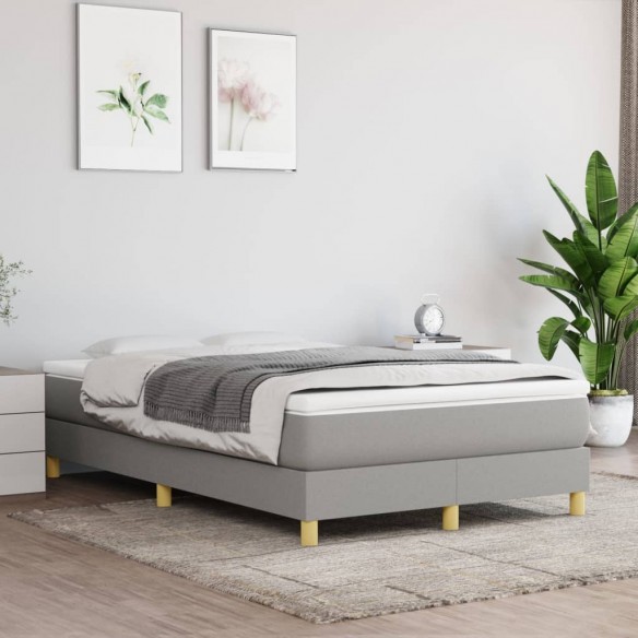 Lit Gris clair 120x200 cm Tissu