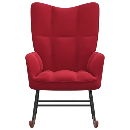 Chaise à bascule Rouge bordeaux Velours 2