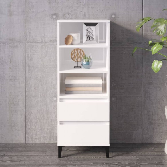 Buffet haut Blanc brillant 40x36x110 cm 