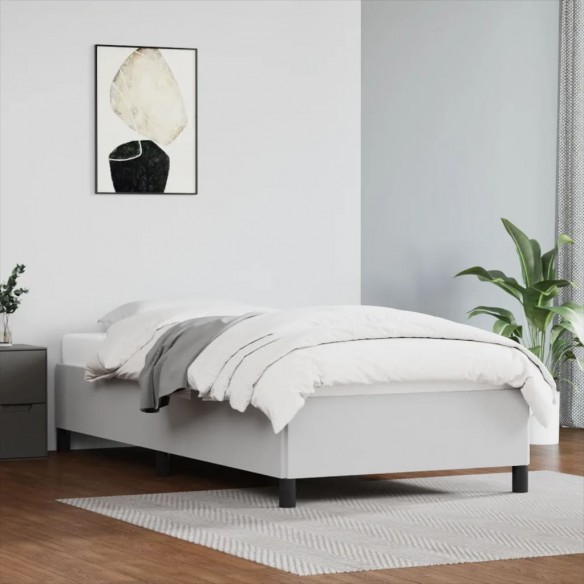 Lit Blanc 90x190 cm Similicuir