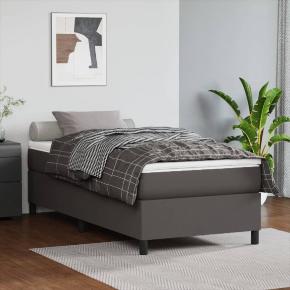Lit avec matelas Gris 100x200 cm Similicuir
