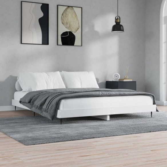 Lit blanc 120x200 cm bois d'ingénierie