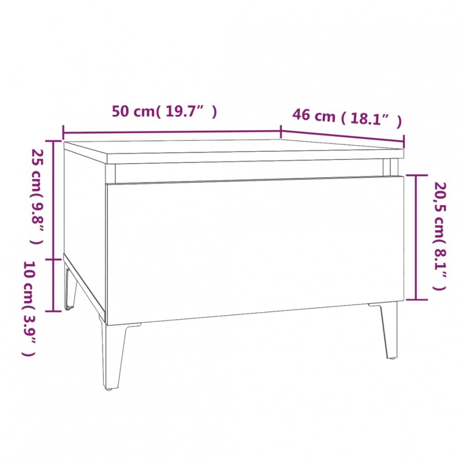 Table d'appoint Noir 50x46x35 cm