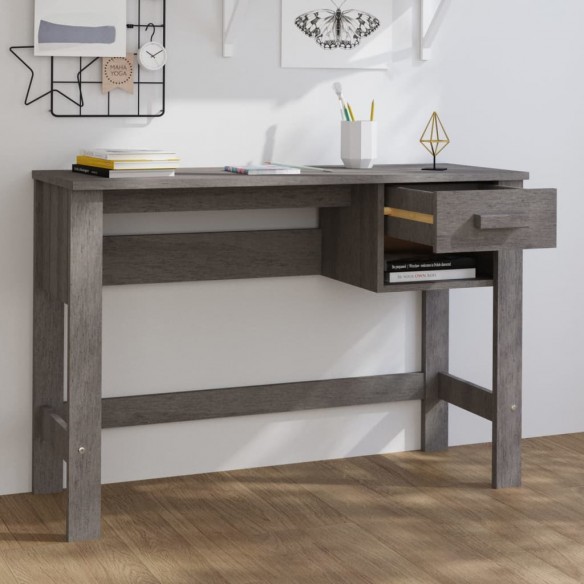 Bureau HAMAR Gris clair 110x40x75 cm Bois massif de pin Bureau HAMAR Gris clair 110x40x75 cm Bois massif de pin