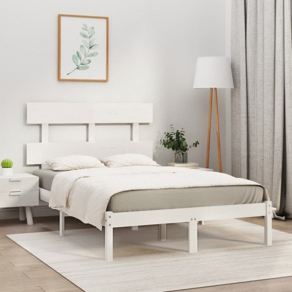 Lit Blanc Bois massif 160x200 cm