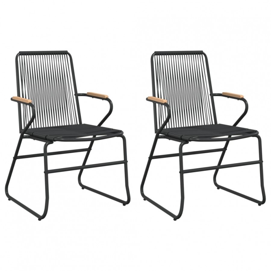 Chaises de jardin 2 pcs noir 58x59x85,5 cm Rotin PVC