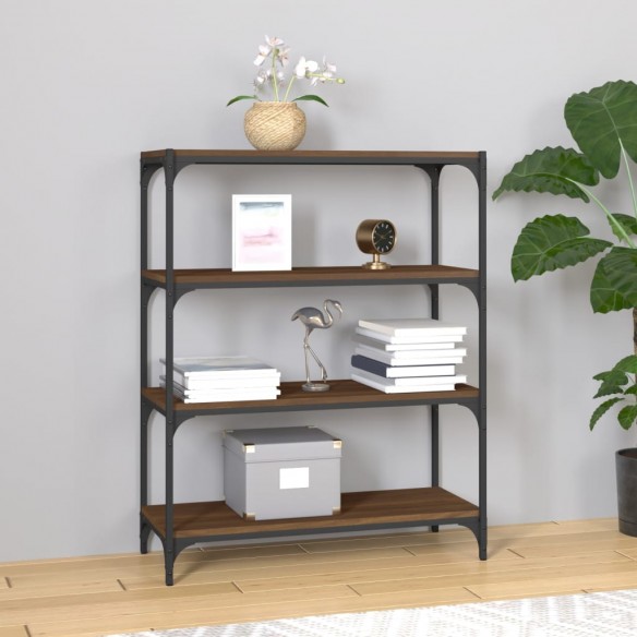 Bibliothèque Chêne brun 80x33x100 cm  et acier