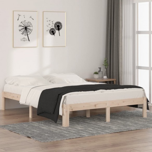 Lit Bois de pin massif 140x190 cm