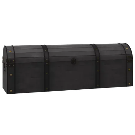 Coffre de rangement Bois massif style vintage 120x30x40 cm 2