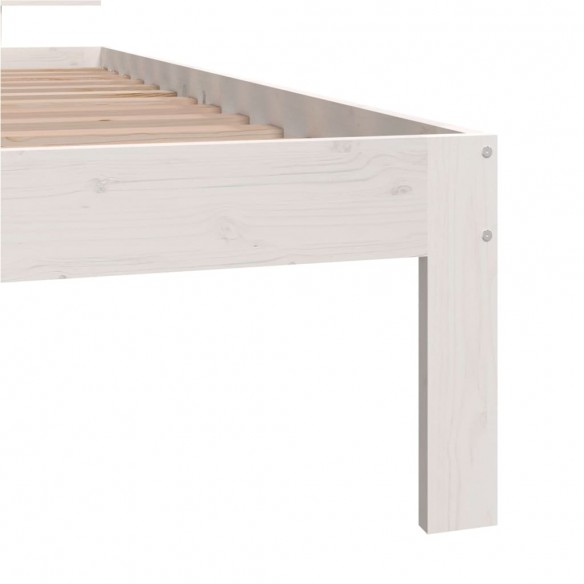 Lit Blanc Bois de pin massif 90x200 cm