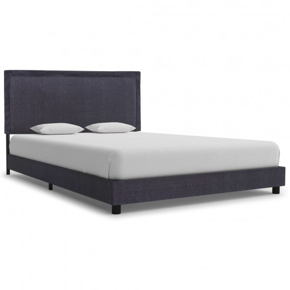 Lit Gris foncé Tissu 140 x 200 cm