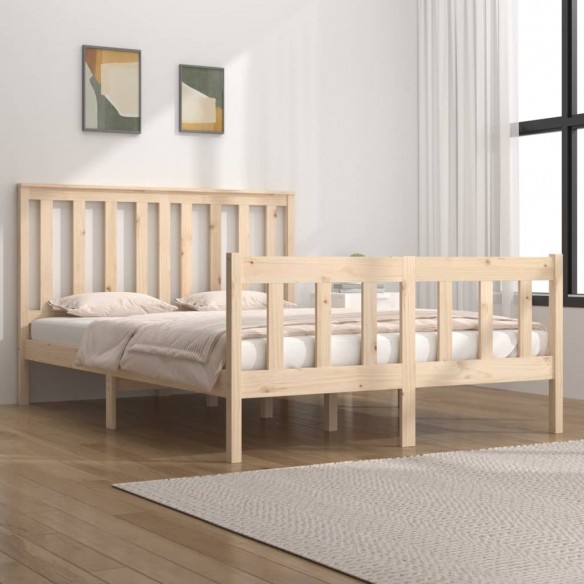 Lit Bois de pin massif 140x190 cm