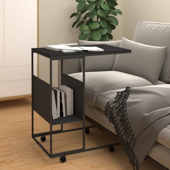 Table d'appoint avec roues Noir 55x36x63,5 cm 