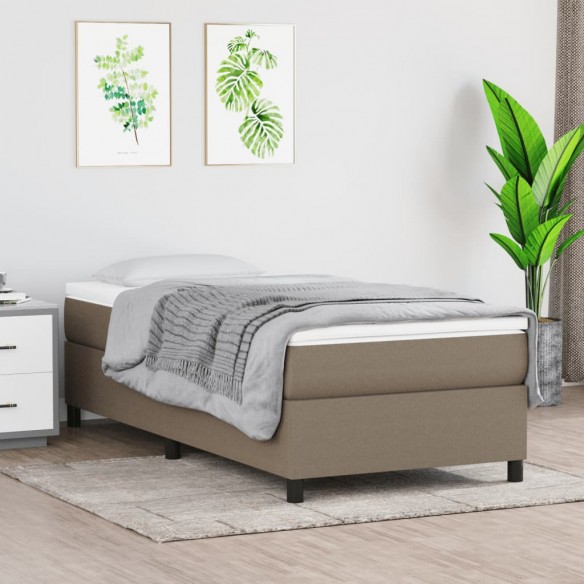 Lit avec matelas Taupe 90x200 cm Tissu
