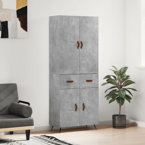 Buffet haut Gris béton 69,5x34x180 cm 