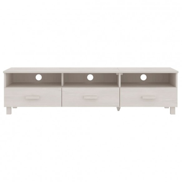 Meuble TV HAMAR Blanc 158x40x40 cm Bois massif de pin Meuble TV HAMAR Blanc 158x40x40 cm Bois massif de pin