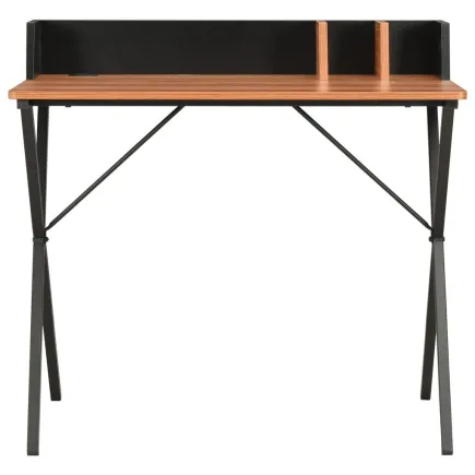 Bureau Noir et marron 80x50x84 cm 2