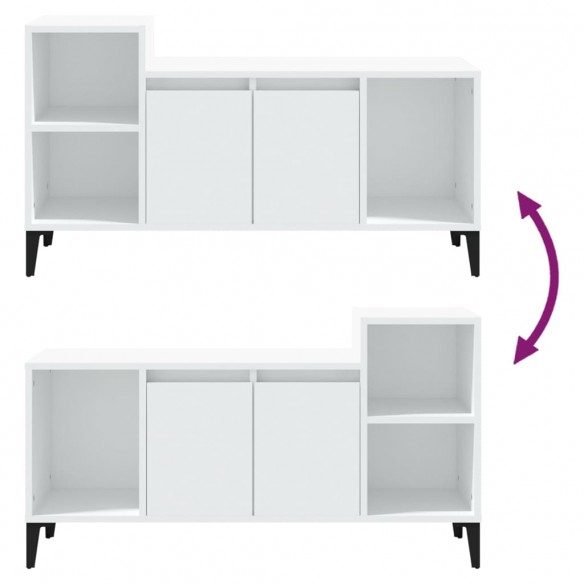Meuble TV Blanc 100x35x55 cm 