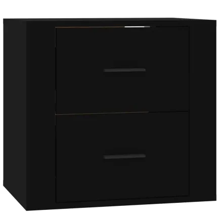 Table de chevet murale Noir 50x36x47 cm 2