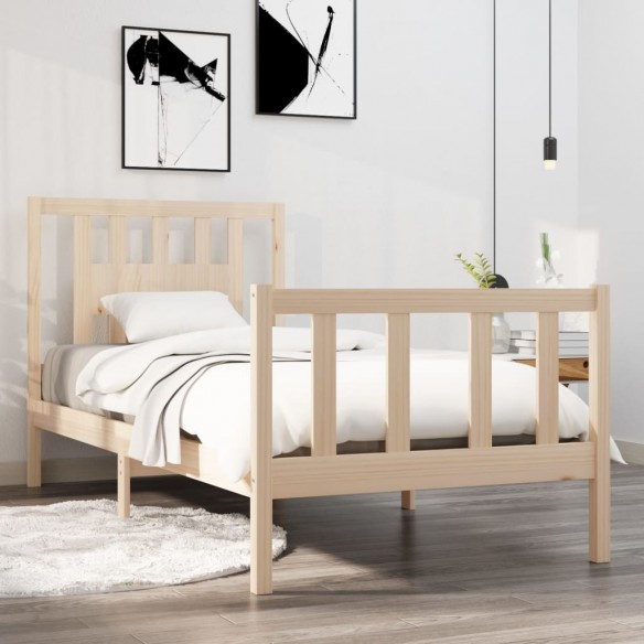 Lit bois massif 90x190 cm simple