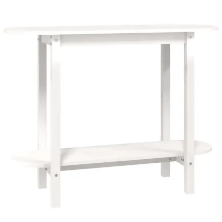 Table console Blanc 110x40x80 cm Bois massif de pin 2