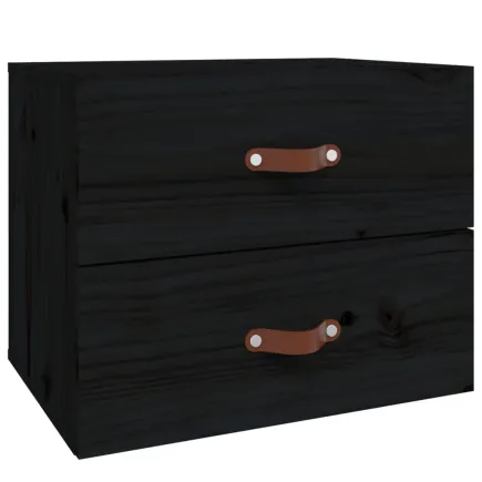 Table de chevet murale Noir 50x36x40 cm 2